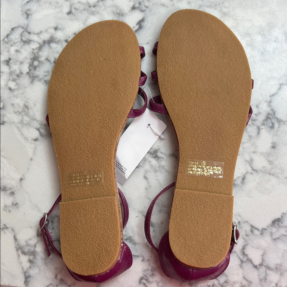 LOFT Women's Strappy Magenta Sandals - Picture 2 of 3
